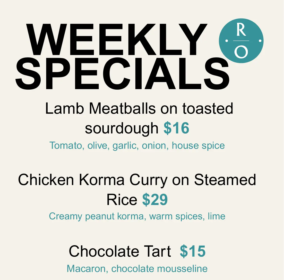 weekly specials 1 $2 oysters